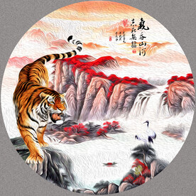 老虎油画装饰画