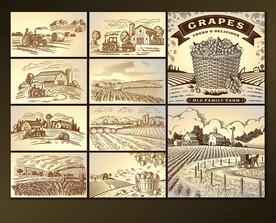 矢量欧洲田园风光