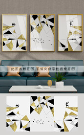 抽象几何麋鹿装饰画