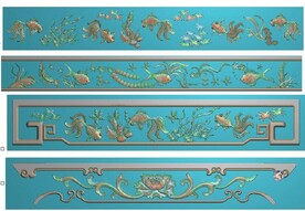 牡丹金鱼海鲜圆台餐桌