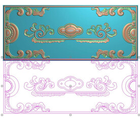 洋花如意扶手板