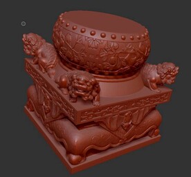 狮子兽头柱子墩