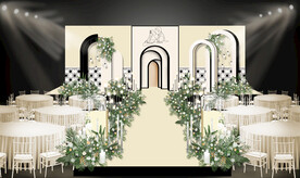 米白色婚礼效果图