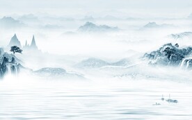 大气中式新山水画 文件分层画