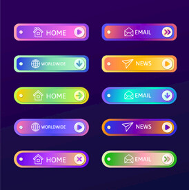 网页彩色质感水晶按钮 