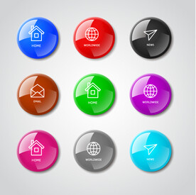 网页彩色质感水晶按钮 