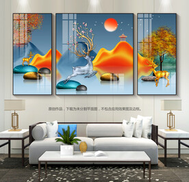 抽象客厅装饰画无框画晶瓷画挂画