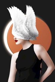 爱马仕橙美女装饰画