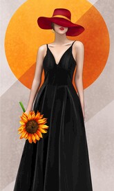 向日葵美女装饰画