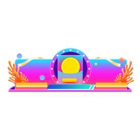 卡通渐变装饰彩色边框元素