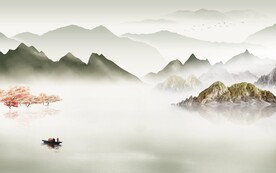 高清 现代中式山水 文件分层 