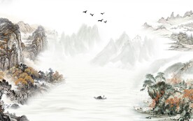 国画 高清新山水画 文件分层画