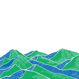 蓝色山脉插画矢量