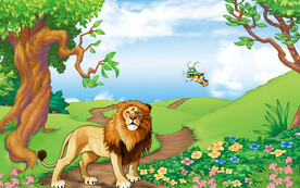 是在卡通儿童房背景