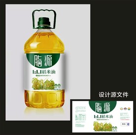 食用油包装效果图+平面图 