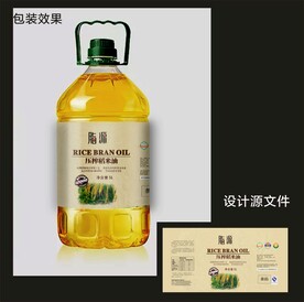 食用油包装效果图+平面图 