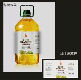食用油包装效果图+平面图 
