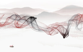 线条客厅意境山水 文件分层 