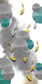 装饰画 晶瓷画 鱼