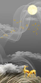 装饰画 晶瓷画 鹿