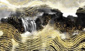 金箔水墨装饰画