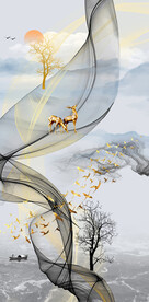 装饰画 晶瓷画 鹿