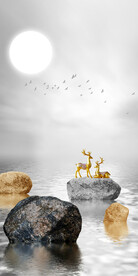 装饰画 晶瓷画 鹿