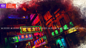 城市霓虹灯夜景