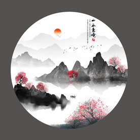 中式山水意境装饰画