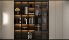 现代简约客餐厅背景墙场景空景