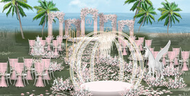 粉色户外仪式区