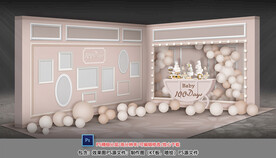 香槟色宝宝宴迎宾区