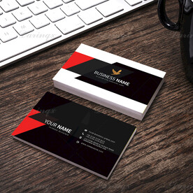 黑色红色简约商务通用名片模板