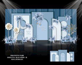 蓝白色婚礼背景