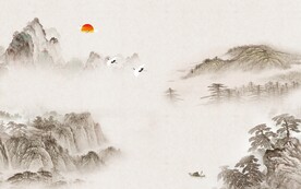 国画新电视山水画 文件分层画