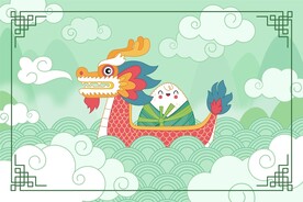 卡通端午赛龙舟图案