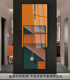 抽象几何玄关装饰画