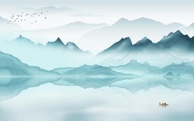 大气简约中式山水 文件分层 