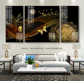 鎏金岁月客厅装饰画蝴蝶装饰画