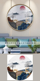 轻奢圆形装饰画