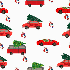 圣诞汽车无缝图