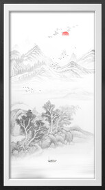 竖幅山水画