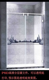 高清分层浴室推拉门写真图