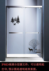 高清分层浴室推拉门写真图