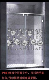 高清分层浴室推拉门写真图