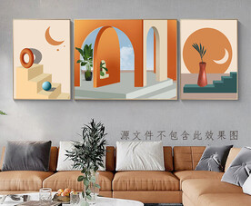 橙色立体空间装饰画