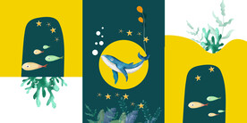 装饰画 晶瓷画 鲸鱼