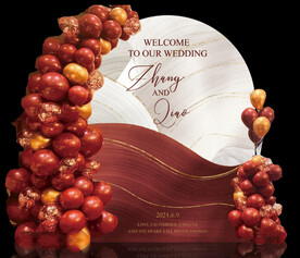 婚礼订婚宴派对背景板