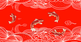 古典锦鲤装饰画