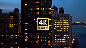 短视频素材航拍夜晚海滨城市建筑